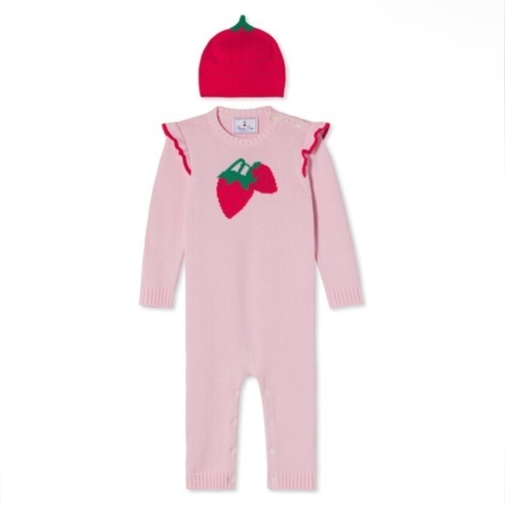 New CLASSIC PREP
Callie Strawberry Intarsia
Sweater Romper Set, Lilly's Pink